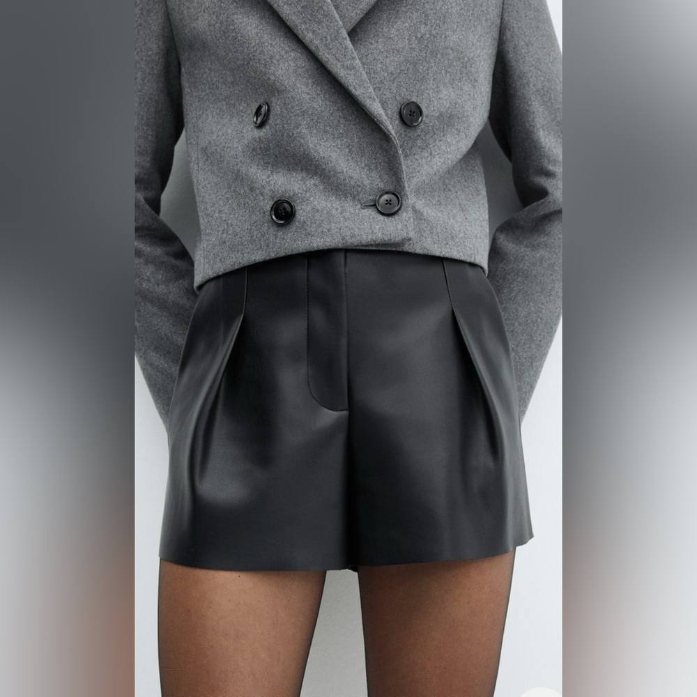 NWT Mango Faux Leather Shorts